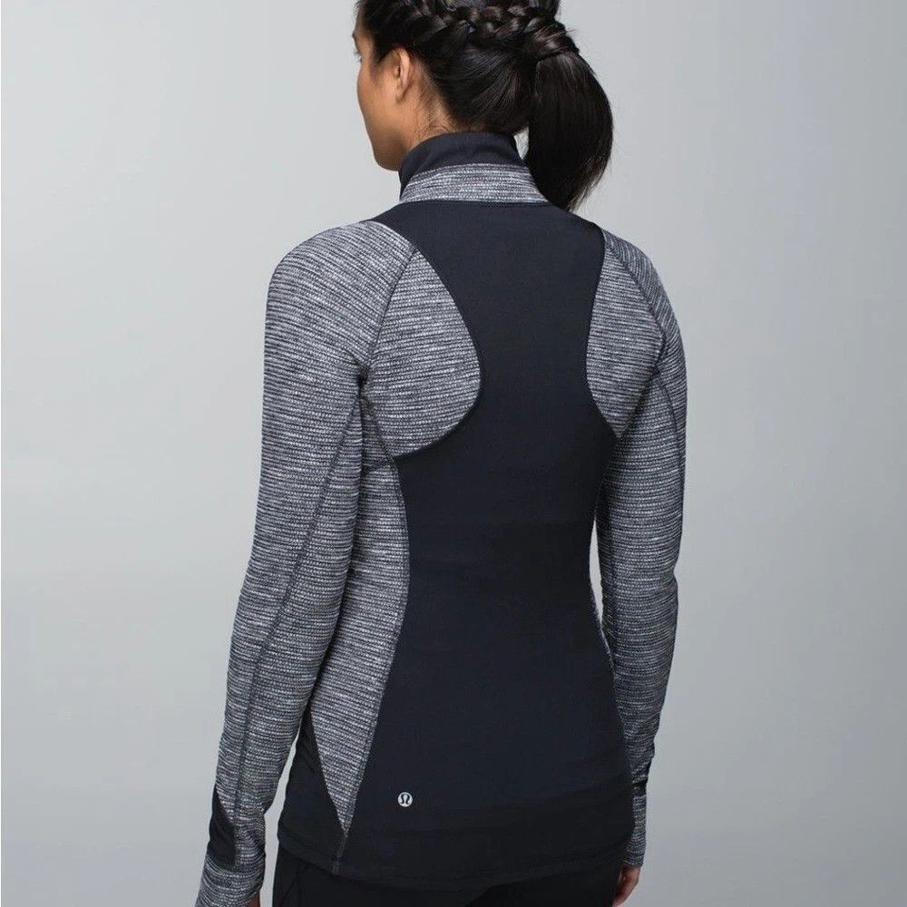 Women's Lululemon Race Your Pace 1/2 Zip Black / Coco Pique Black Pullover Top 6 - Picture 3 of 16